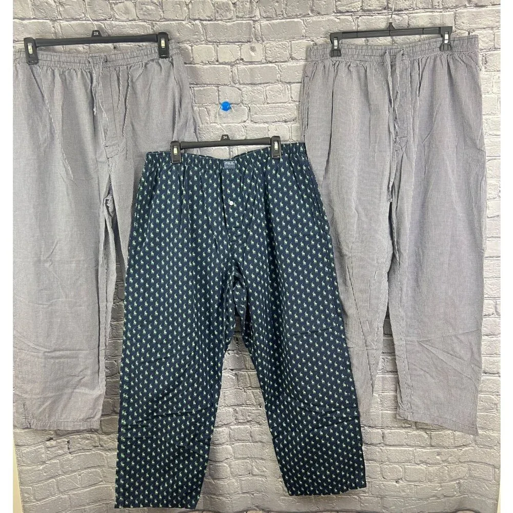 Ralph Lauren Polo Nautica Mens Pajama Pant Lot of 3 Pair XL
